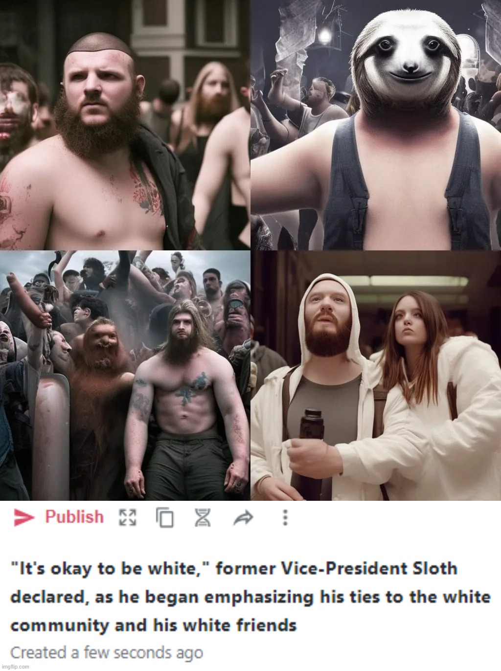 Having studied its disappointing election, Big Tent Alliance seeks to improve its favorables and outreach to the white community | image tagged in it's okay to be white former vice-president sloth declared a,its,okay,to,be,white | made w/ Imgflip meme maker