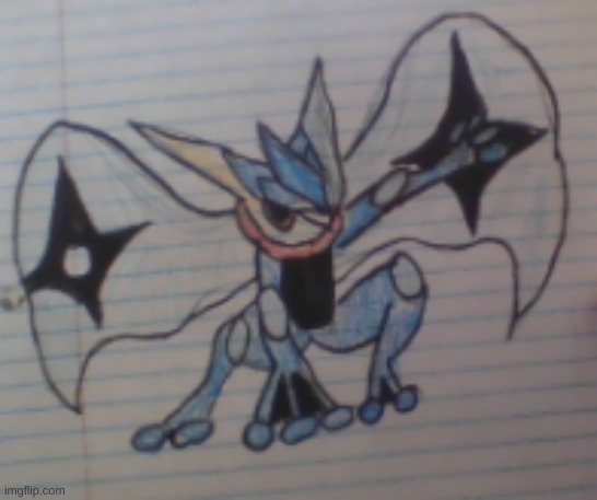 i drew | image tagged in shadowfighter greninja | made w/ Imgflip meme maker