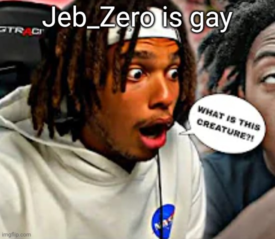 @Jeb_Zero :trollge: | Jeb_Zero is gay | image tagged in what is this creature | made w/ Imgflip meme maker