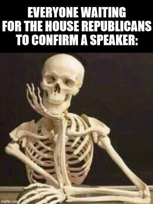 hurry up | EVERYONE WAITING FOR THE HOUSE REPUBLICANS TO CONFIRM A SPEAKER: | image tagged in politics,political meme,political humor,conservatives | made w/ Imgflip meme maker