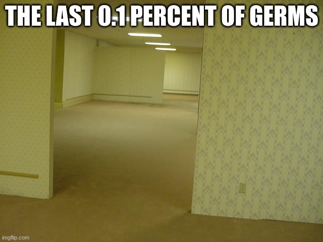 The Backrooms |  THE LAST 0.1 PERCENT OF GERMS | image tagged in the backrooms | made w/ Imgflip meme maker