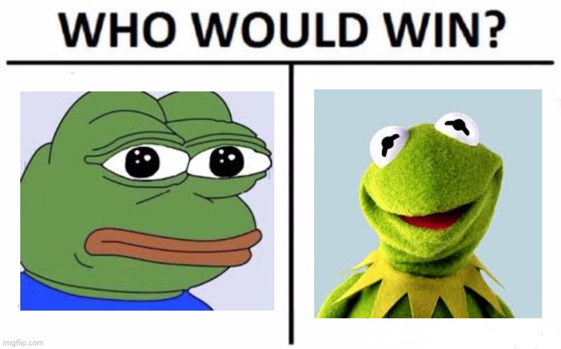 Pepe vs kermit | image tagged in memes,who would win,pepe,versus,kermit the frog | made w/ Imgflip meme maker