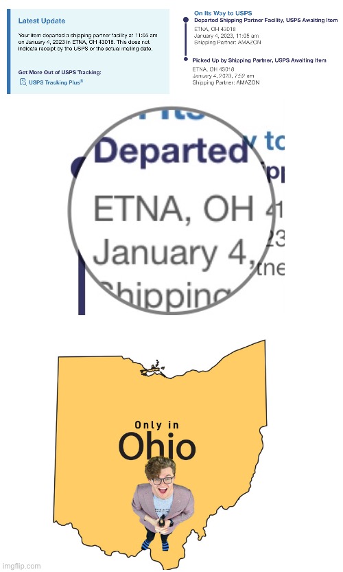 As sh1t my package is in ohio | image tagged in only in ohio | made w/ Imgflip meme maker