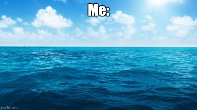 Ocean | Me: | image tagged in ocean | made w/ Imgflip meme maker