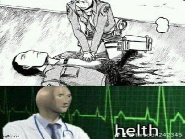 Ah yes...helth | image tagged in anime,health,stonks | made w/ Imgflip meme maker