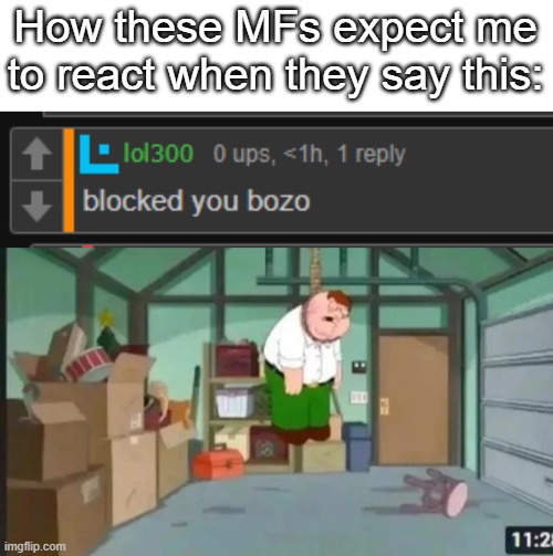 How these MFs expect me to react when they say this: | made w/ Imgflip meme maker