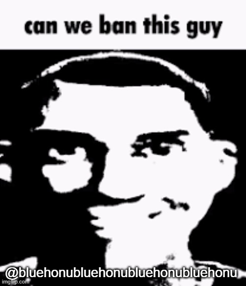 Can we ban this guy | @bluehonubluehonubluehonubluehonu | made w/ Imgflip meme maker