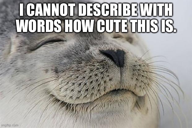 Satisfied Seal | I CANNOT DESCRIBE WITH WORDS HOW CUTE THIS IS. | image tagged in memes,satisfied seal | made w/ Imgflip meme maker