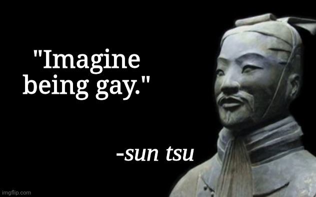 This was approved by the heterosexuals | "Imagine being gay." | image tagged in sun tsu fake quote | made w/ Imgflip meme maker