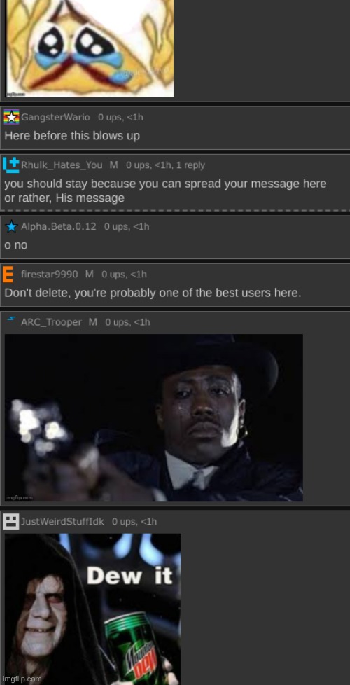 3 types of reactions to space fanatic considering delete | made w/ Imgflip meme maker