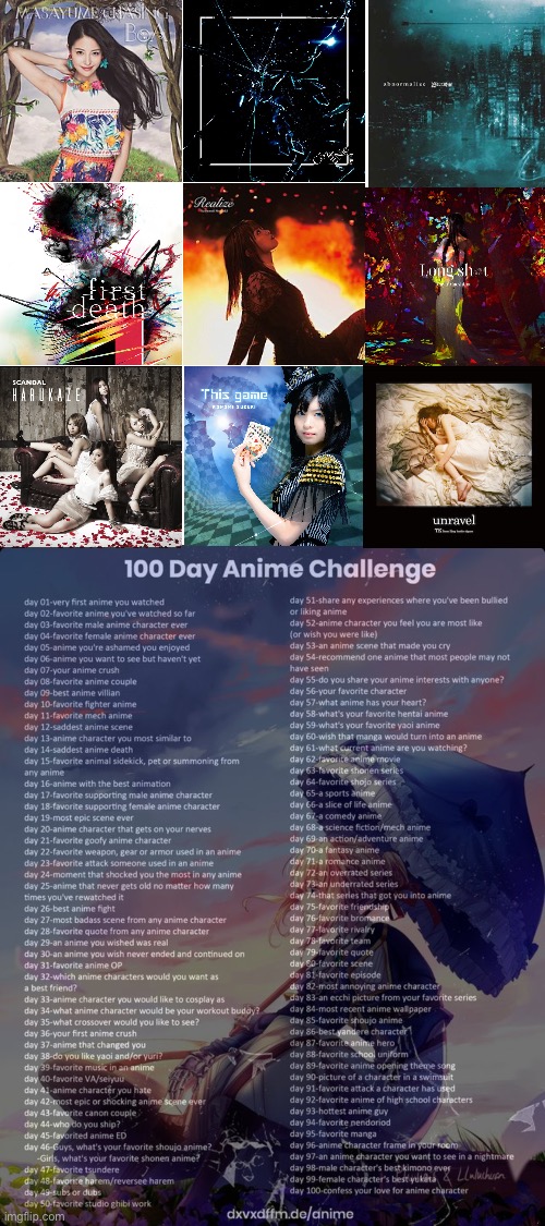 Day 31: I don’t have a favorite so here are my favorites.  Also, try and guess where they all come from (they come from differen | image tagged in memes,blank transparent square,100 day anime challenge | made w/ Imgflip meme maker