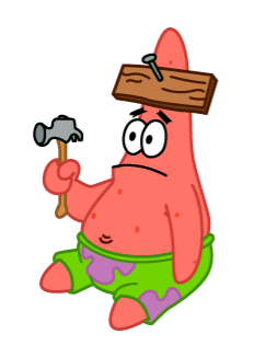 High Quality Patrick with board Blank Meme Template