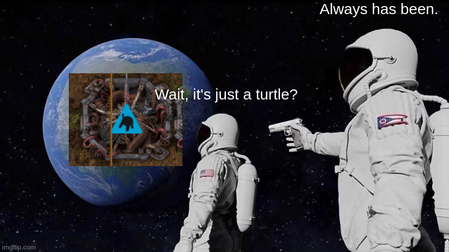 Always Has Been Meme | Always has been. Wait, it's just a turtle? | image tagged in memes,always has been | made w/ Imgflip meme maker