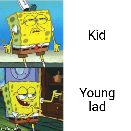 Just watched the SpongeBob Movie lol | Kid; Young lad | image tagged in spongebob,kids,young,no - yes | made w/ Imgflip meme maker