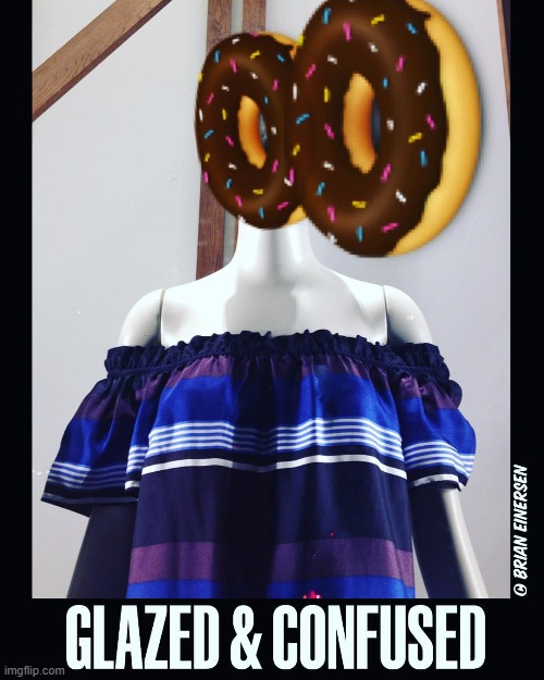 Sweet Stripes | image tagged in fashion,window design,banana republic,donuts,emooji art,brian einersen | made w/ Imgflip meme maker