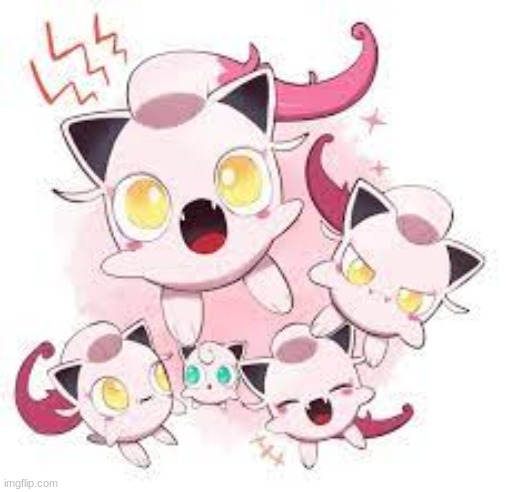 4 Scream Tail and 1 Jigglypuff | image tagged in scream tail,jigglypuff,pokemon,past pokemon,paradox,cavemon | made w/ Imgflip meme maker