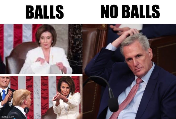 She was a ruthless dictator that got what she wanted.  Republicans deserve someone to fight for them too. | BALLS; NO BALLS | image tagged in speaker | made w/ Imgflip meme maker