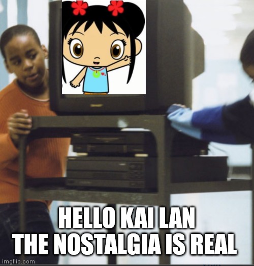 Hello kai lan/ni hao kai lan on a CRT | HELLO KAI LAN THE NOSTALGIA IS REAL | image tagged in box tv aka crt's,nostalgia | made w/ Imgflip meme maker