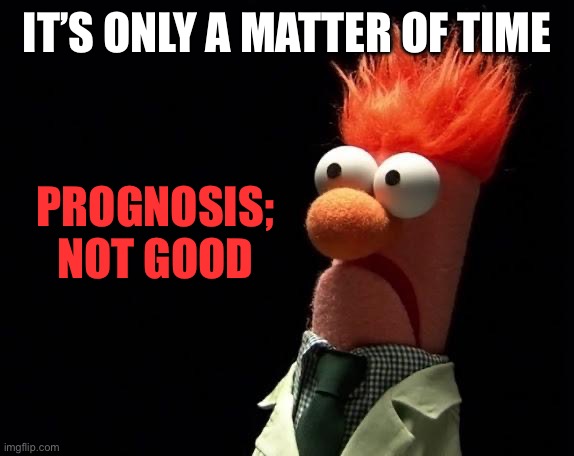 muppets | IT’S ONLY A MATTER OF TIME PROGNOSIS; NOT GOOD | image tagged in muppets | made w/ Imgflip meme maker