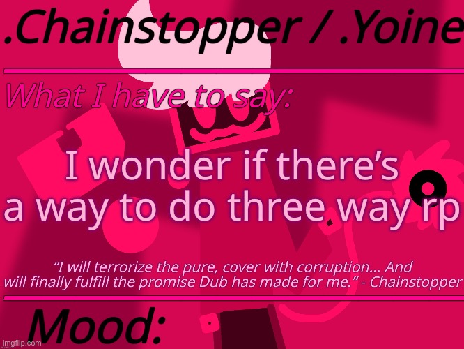 Hmm | I wonder if there’s a way to do three way rp | made w/ Imgflip meme maker