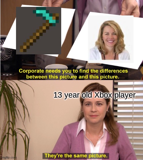 This is how it be though | 13 year old Xbox player | image tagged in memes,they're the same picture | made w/ Imgflip meme maker