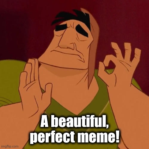 When X just right | A beautiful, perfect meme! | image tagged in when x just right | made w/ Imgflip meme maker