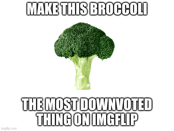 Downvote if you're reading this | MAKE THIS BROCCOLI; THE MOST DOWNVOTED THING ON IMGFLIP | image tagged in downvote | made w/ Imgflip meme maker