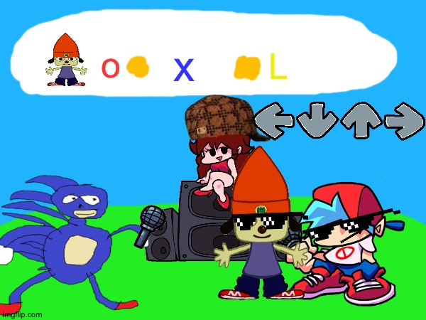 Friday night meming part 3!! With parappa!! | o; x; L | image tagged in fnf | made w/ Imgflip meme maker