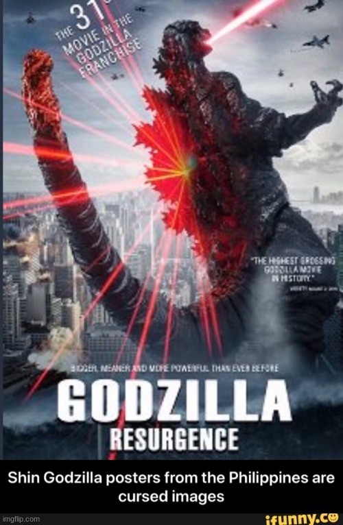 what satanic forces have caused this | image tagged in godzilla,cursed image | made w/ Imgflip meme maker