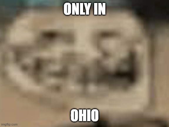 Low Quality Troll Face | ONLY IN OHIO | image tagged in low quality troll face | made w/ Imgflip meme maker
