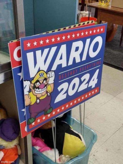 Vote for wario in the 2024 presidential election| Party:Independent | made w/ Imgflip meme maker