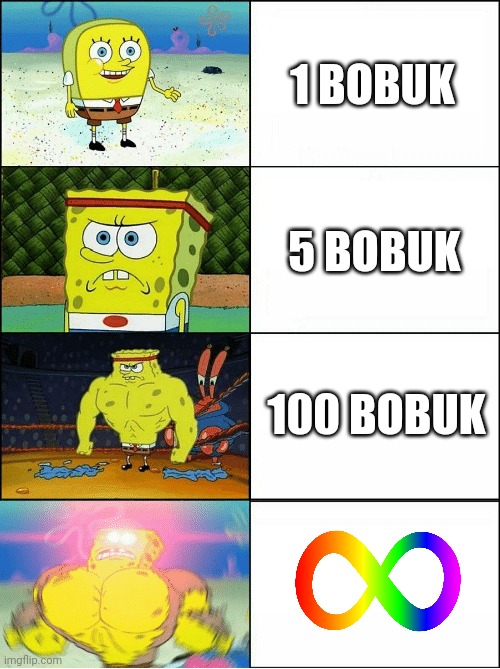 Sponge Finna Commit Muder | 1 BOBUK; 5 BOBUK; 100 BOBUK | image tagged in sponge finna commit muder | made w/ Imgflip meme maker