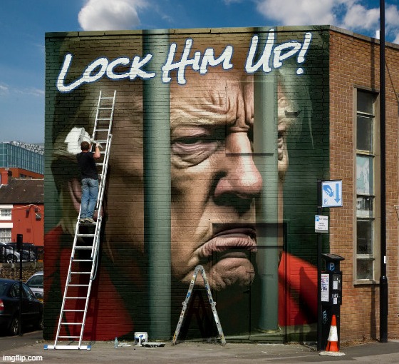 poetic JUSTICE for all... | image tagged in deplorable donald,lock him up,street art,street,justice,death penalty | made w/ Imgflip meme maker