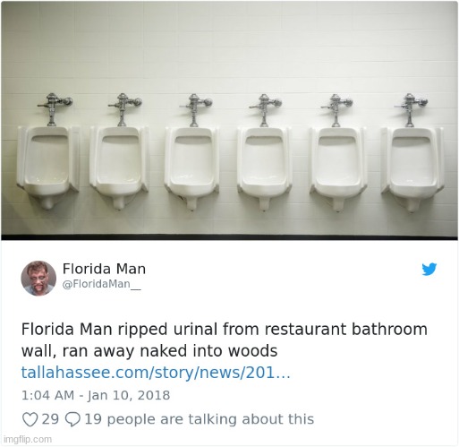 Must be a virgin | image tagged in florida man | made w/ Imgflip meme maker
