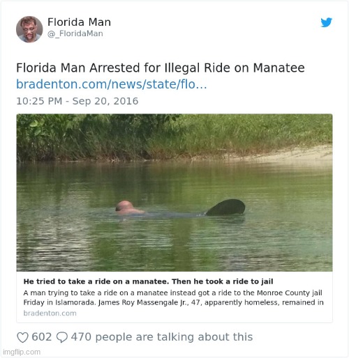I honestly don't blame him | image tagged in florida man | made w/ Imgflip meme maker