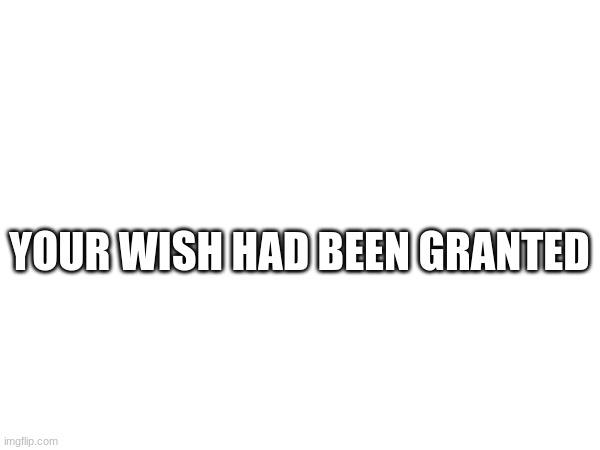 YOUR WISH HAD BEEN GRANTED | made w/ Imgflip meme maker