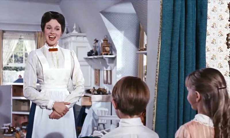 Mary Poppins sings (spoonful of sugar) Blank Meme Template