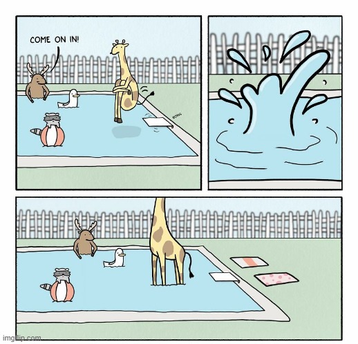 Giraffe Splash | image tagged in comics | made w/ Imgflip meme maker