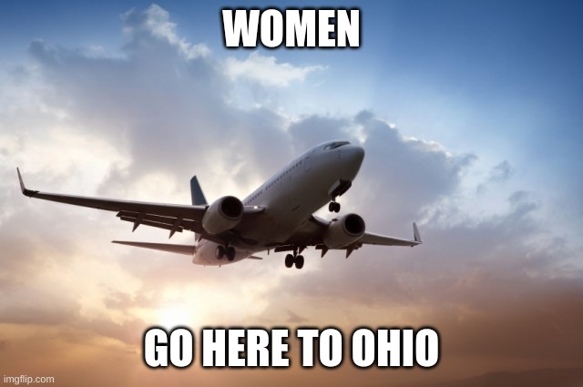 Air plane  | WOMEN GO HERE TO OHIO | image tagged in air plane | made w/ Imgflip meme maker