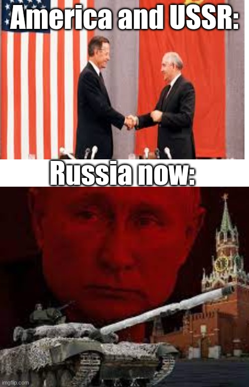 America and USSR:; Russia now: | image tagged in russia | made w/ Imgflip meme maker