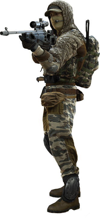 Soldier with rifle with transparency Blank Meme Template