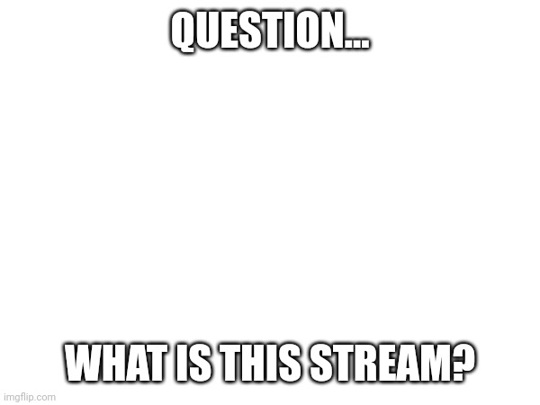 QUESTION... WHAT IS THIS STREAM? | made w/ Imgflip meme maker