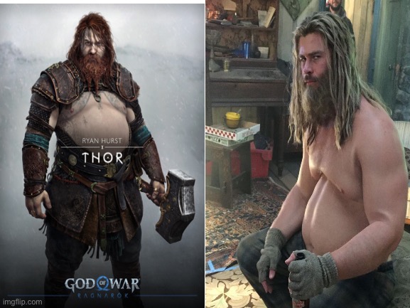 Thor comparison | image tagged in blank white template | made w/ Imgflip meme maker
