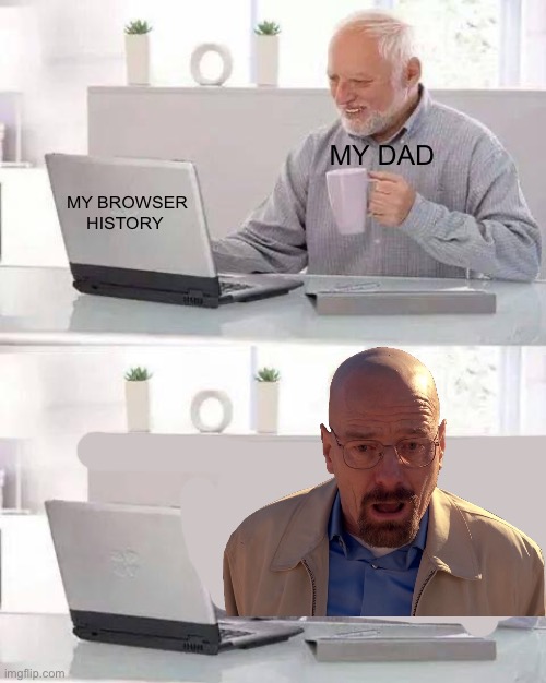 Jebus can’t save me now. Fun is for now. But browser history is forever. Unless I clear it. | MY DAD; MY BROWSER HISTORY | image tagged in memes,hide the pain harold,browser history,hot dog,i am the one who knocks | made w/ Imgflip meme maker