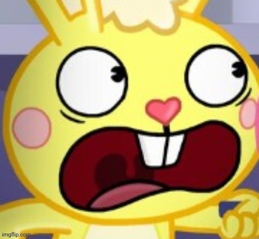 cuddles screams in fear | image tagged in cuddles screams in fear | made w/ Imgflip meme maker