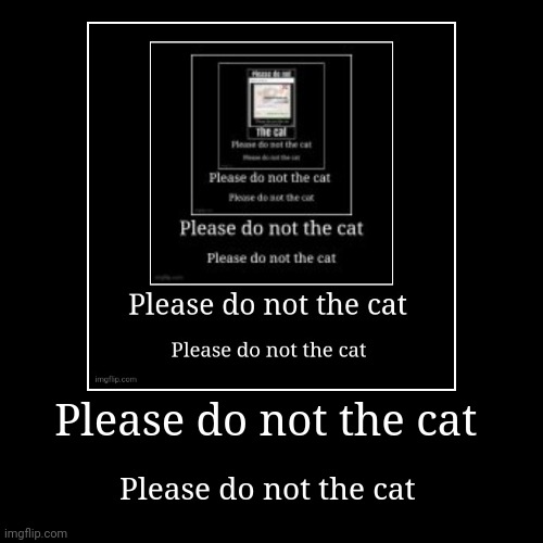 Please do not the cat day 4 | image tagged in funny,demotivationals | made w/ Imgflip demotivational maker