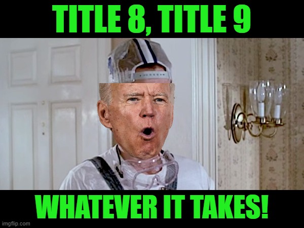 For those that remember the Michael Keaton classic "Mr Mom" | TITLE 8, TITLE 9; WHATEVER IT TAKES! | image tagged in mr mom,biden,confused,dazed | made w/ Imgflip meme maker