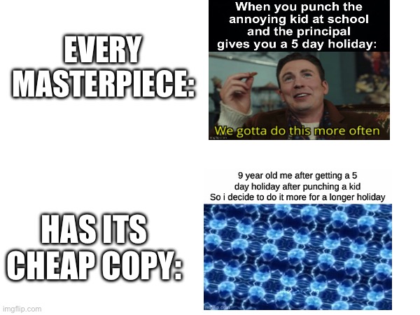 EVERY MASTERPIECE: HAS ITS CHEAP COPY: | made w/ Imgflip meme maker