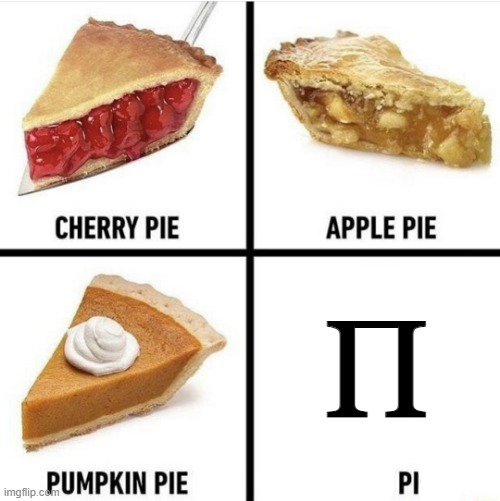 Pies | Π | image tagged in pies | made w/ Imgflip meme maker