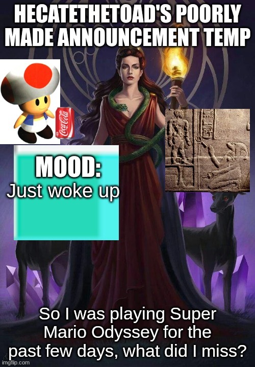 Image Title | Just woke up; So I was playing Super Mario Odyssey for the past few days, what did I miss? | image tagged in iykhyb | made w/ Imgflip meme maker